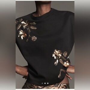Anthropologie short sleeve encrusted top